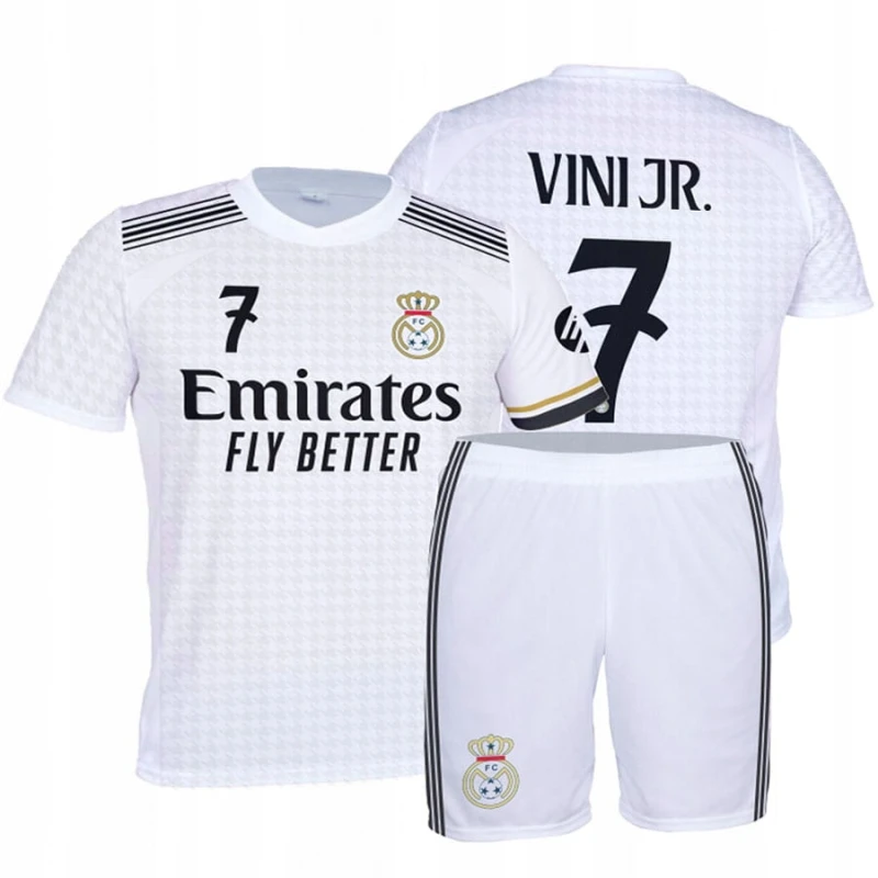 VINI JR. Real Madryt STRÓJ PIŁKARSKI Komplet KIBICA KOSZULKA + SPODENKI 146