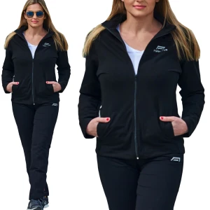 Komplet dresowy damski sportowy bawełna prosty MAKMA 121 101 czarny