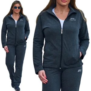 Dres kompletny damski sportowy bawełna prosty MAKMA 121 101 grafitowy