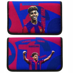 Piórnik szkolny LAMINE YAMAL Barca Kibica DWUSTRONNY NADRUK bez wyposażenia
