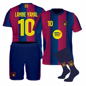 YAMAL Strój Barcelona Piłkarski Komplet KIBICA Koszulka Spodenki Getry