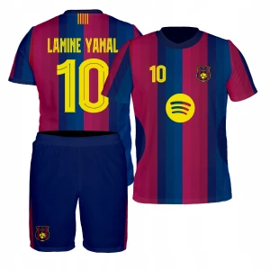 YAMAL Strój Barcelona Piłkarski Komplet KIBICA Koszulka Spodenki