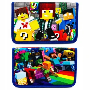 Piórnik szkolny Minecraft Czarny Kibica DWUSTRONNY NADRUK bez wyposażenia
