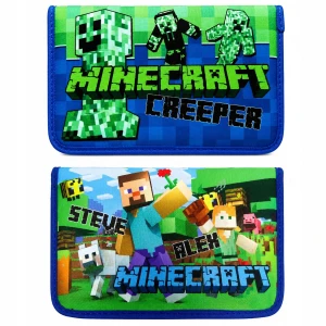 Piórnik szkolny Minecraft Czarny Kibica DWUSTRONNY NADRUK bez wyposażenia