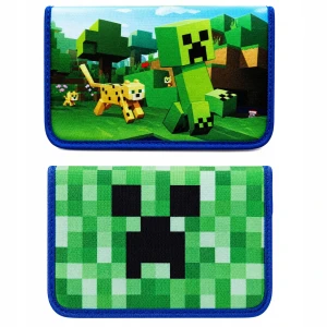 Piórnik szkolny Minecraft Czarny Kibica DWUSTRONNY NADRUK bez wyposażenia