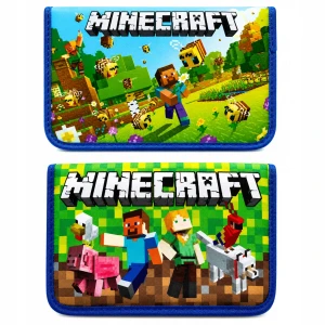 Piórnik szkolny Minecraft Czarny Kibica DWUSTRONNY NADRUK bez wyposażenia