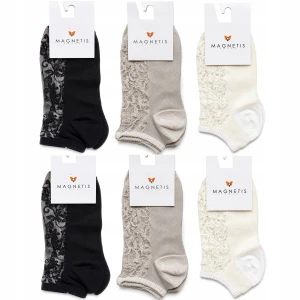 Skarpetki Stopki Koronkowe 6 PAR mix Transparentne Eleganckie uni 35-42