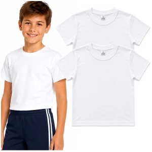 2 sztuki Koszulka WF T-shirt Bawełniany Dziecięcy krótki rękaw BIAŁY