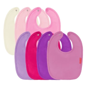 Śliniaki bawełniane komplet 7 sztuk dla niemowląt mix różowych kolorów