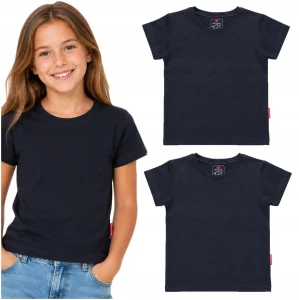 2 sztuki Koszulka dziewczęca bawełna T-SHIRT na WF krótki rękaw czarna