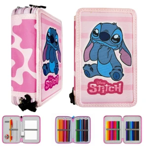 DISNEY STITCH I LILO PIÓRNIK TRZYKOMOROWY Z WYPOSAŻENIEM DLA DZIEWCZYNKI
