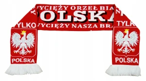 SZALIK POLSKA Kibica 140x20 cm Reprezentacja Polski Tkany BIAŁO CZERWONY