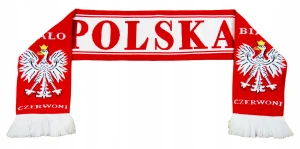 SZALIK POLSKA Kibica 140x20 cm Reprezentacja Polski Tkany BIAŁO CZERWONY