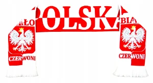 SZALIK POLSKA Kibica 140x20 cm Reprezentacja Polski Tkany BIAŁO CZERWONY
