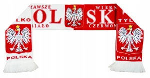 SZALIK POLSKA Kibica 140x20 cm Reprezentacja Polski Tkany BIAŁO CZERWONY