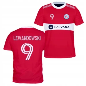LEWANDOWSKI USA Koszulka Piłkarska dziecięca T-SHIRT SPORTOWY czerwony