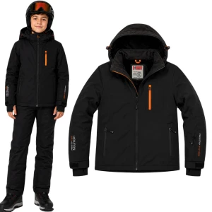 Kurtka zimowa Chłopięca Softshell Narciarska Sportowa Czarna 5586