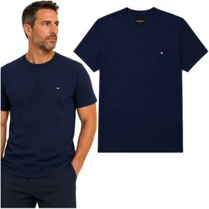 Koszulka Męska T-Shirt Bawełniany lato okrągły granatowa 4055 L