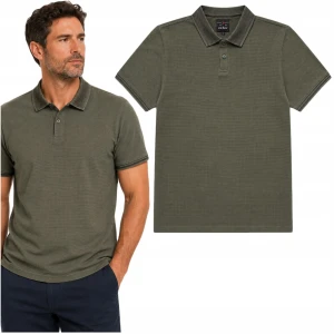 Koszulka POLO polówka T-SHIRT krótki rękaw na lato bawełna khaki 803 L